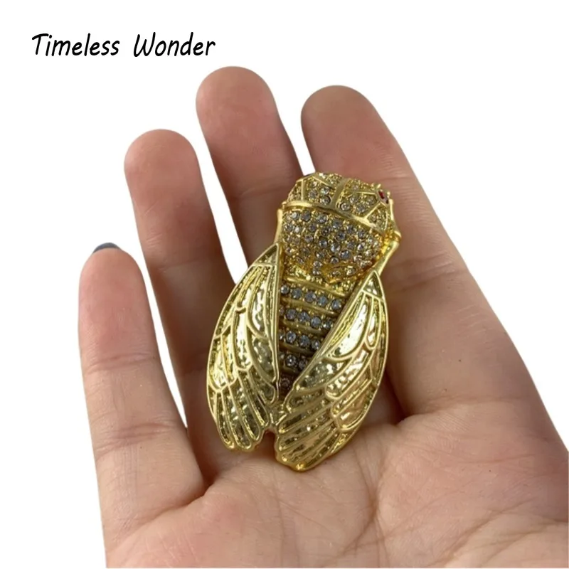 

Timeless Wonder Fancy Zircon Geo Cicada Brooch Pins for Women Designer Jewelry Runway Rare Luxury Gift Cute Top Rare 2383