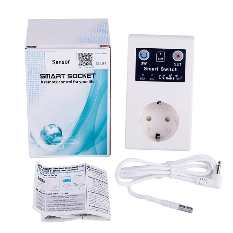 Imagem -02 - Gsm Soquete Interruptor de Alimentação Inteligente 220v Sms Chamada Sensor Temperatura Controlador Relé Interruptor Casa Aparelho Módulo Controle 16a