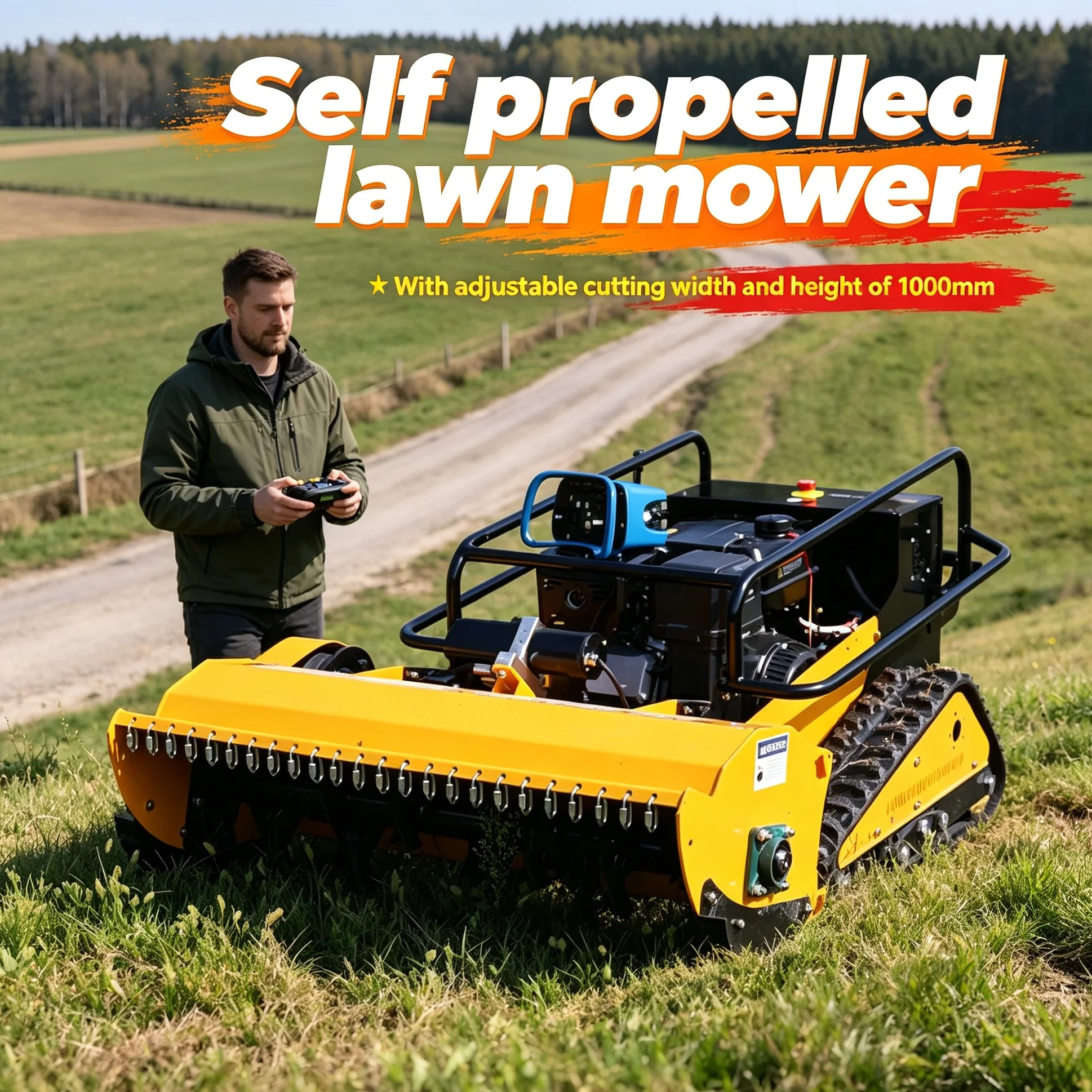 Customized Long-distance Controllable Lawn Mower owns adjustable cutting height and CE certificate for global cross-border whole