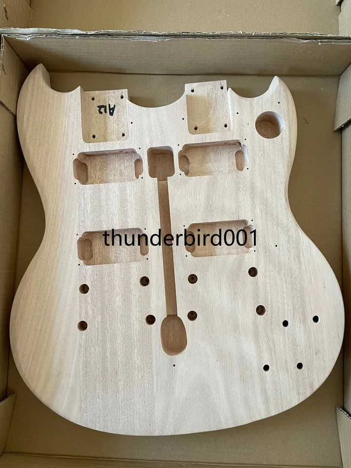 ダブルネック付きエレキギター,日曜大工キット,sg,マホガニーボディ