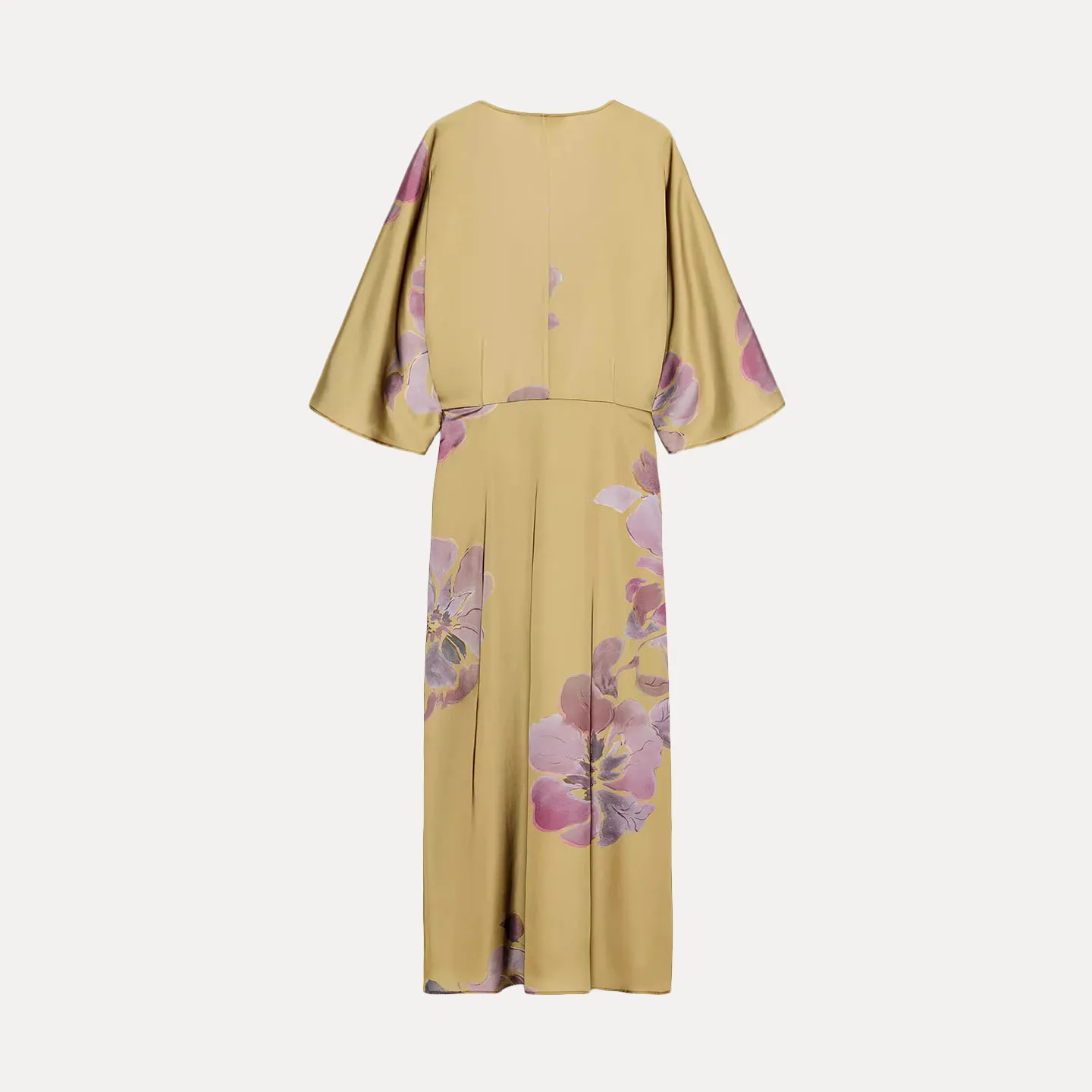 Ele Silk Satin Midi Dr Damen SLE Herbst 2025Z Casual Loose Fit Five Sve Damen Dr Daily Wear