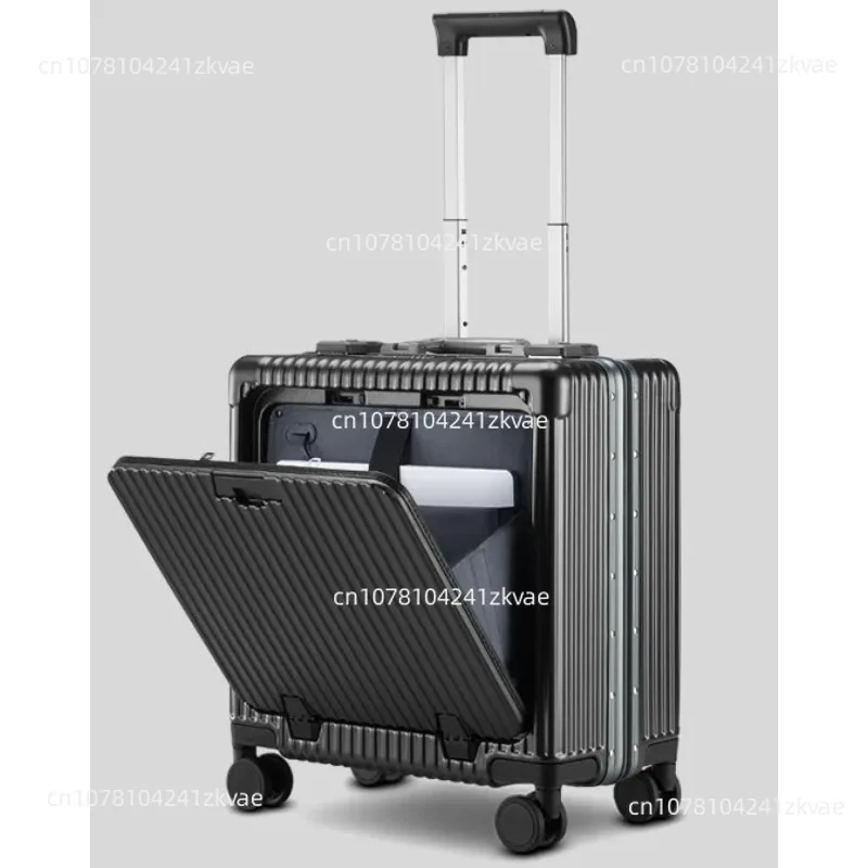 Front opening boarding suitcase can be placed in computer  password 20 inch universal wheel charging travel