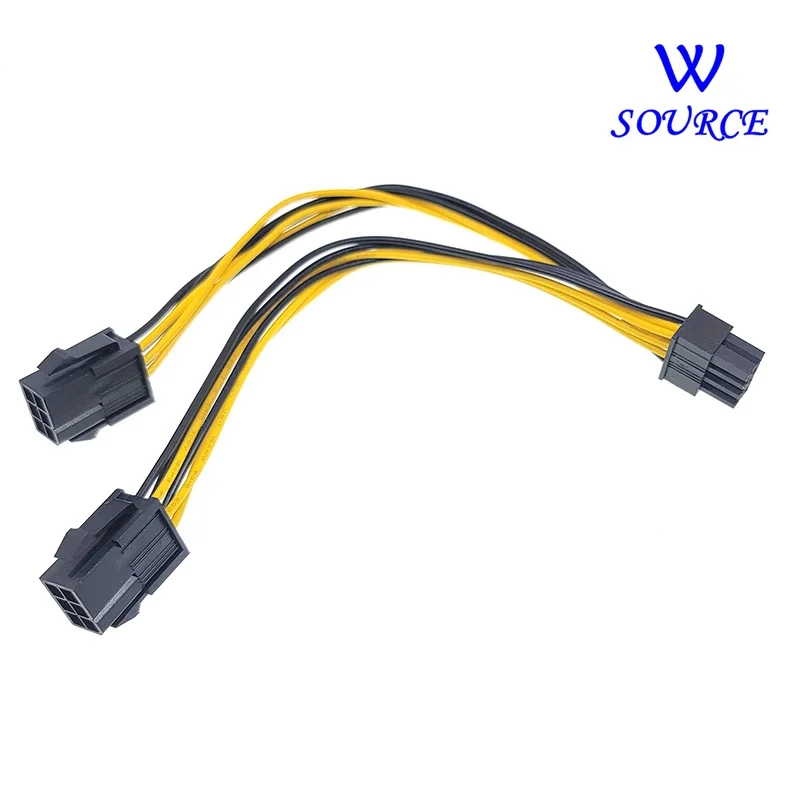 Graphics Card 8Pin Male To Dual 6Pin Female GPU Video Card 2X6pin To 8pin GPU 18AWG Power Supply Cable Y-Splitter Adapter