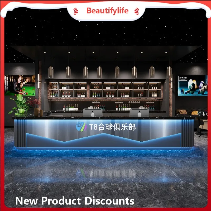

ss Asmt03A Billiard Hall Bar Counter Internet Cafe Club Front Desk Gym E-sports Hotel Cashier Reception Desk Customization