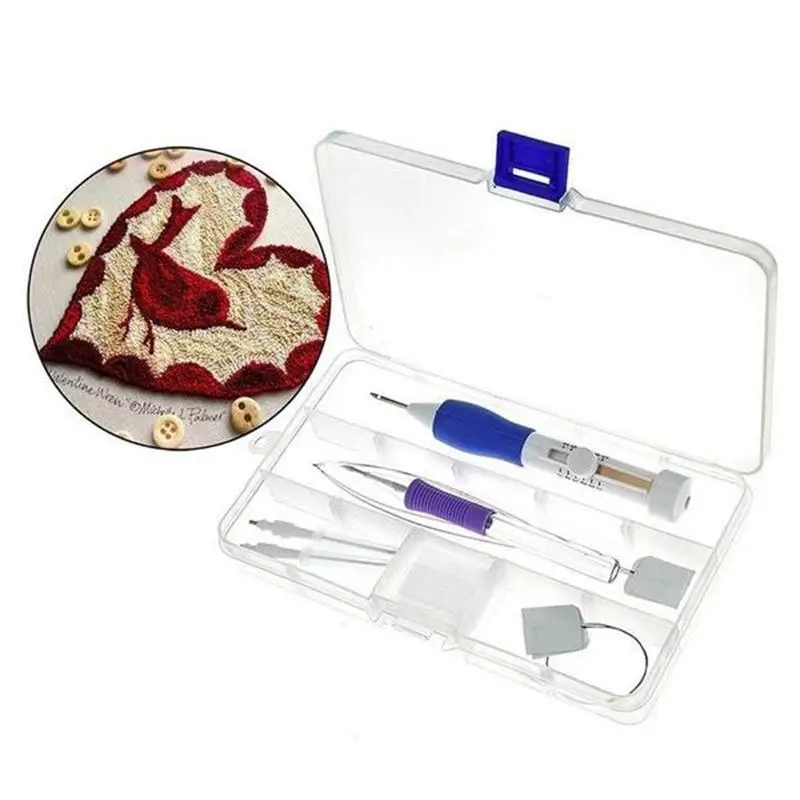 Kit de punzón de bordado DIY, juego de bolígrafos de bordado, juego de herramientas de costura de aguja de tejer, ropa