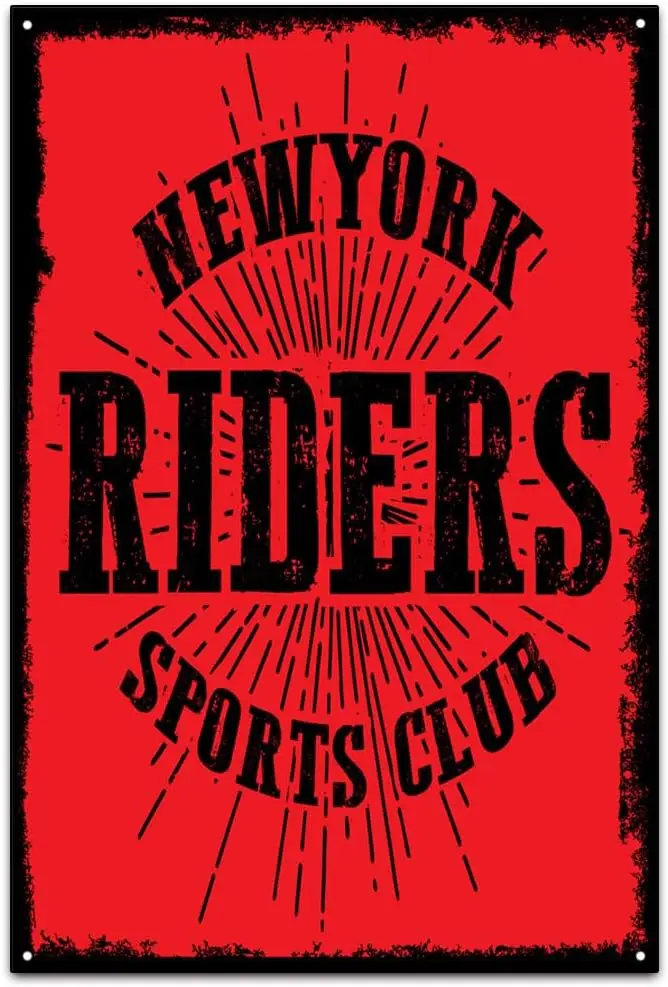 New York Riders Sports Club - Funny Retro Classic Art Wall Decoration - Garage Tin ​Metal Signs Artwork - Original Vintage Desig