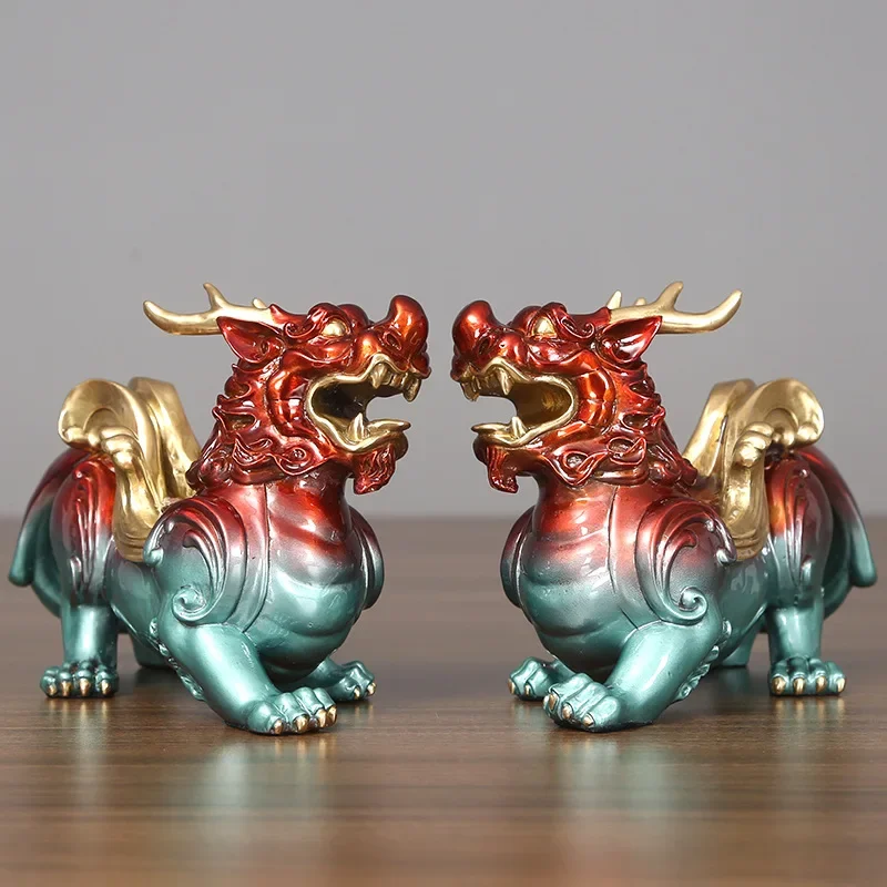 

feng shui Colorful Pixiu Statues Sculptures Copper Ornaments Home Living Room Office Decor Porch Crafts
