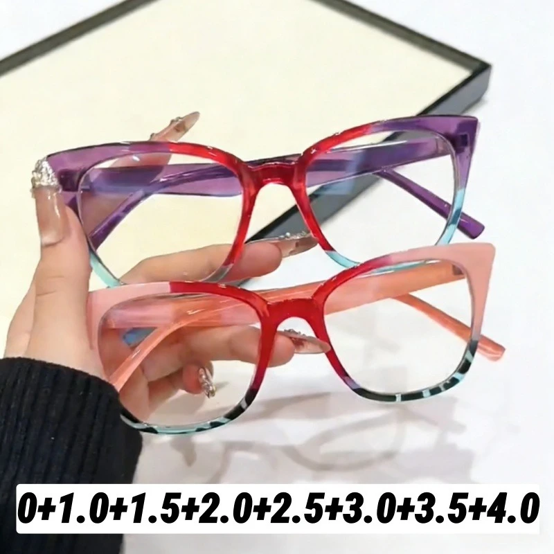

2026 New Floral Cat-Eye Blue Light Blocking Presbyopia Glasses for Women Fashionable Butterfly Frame HD Reading Glasses
