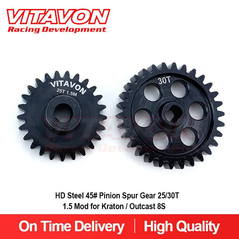 VITAVON CNC 1.5 Mod Pinion Spur Gear 25/30T For Kraton Outcast 8S