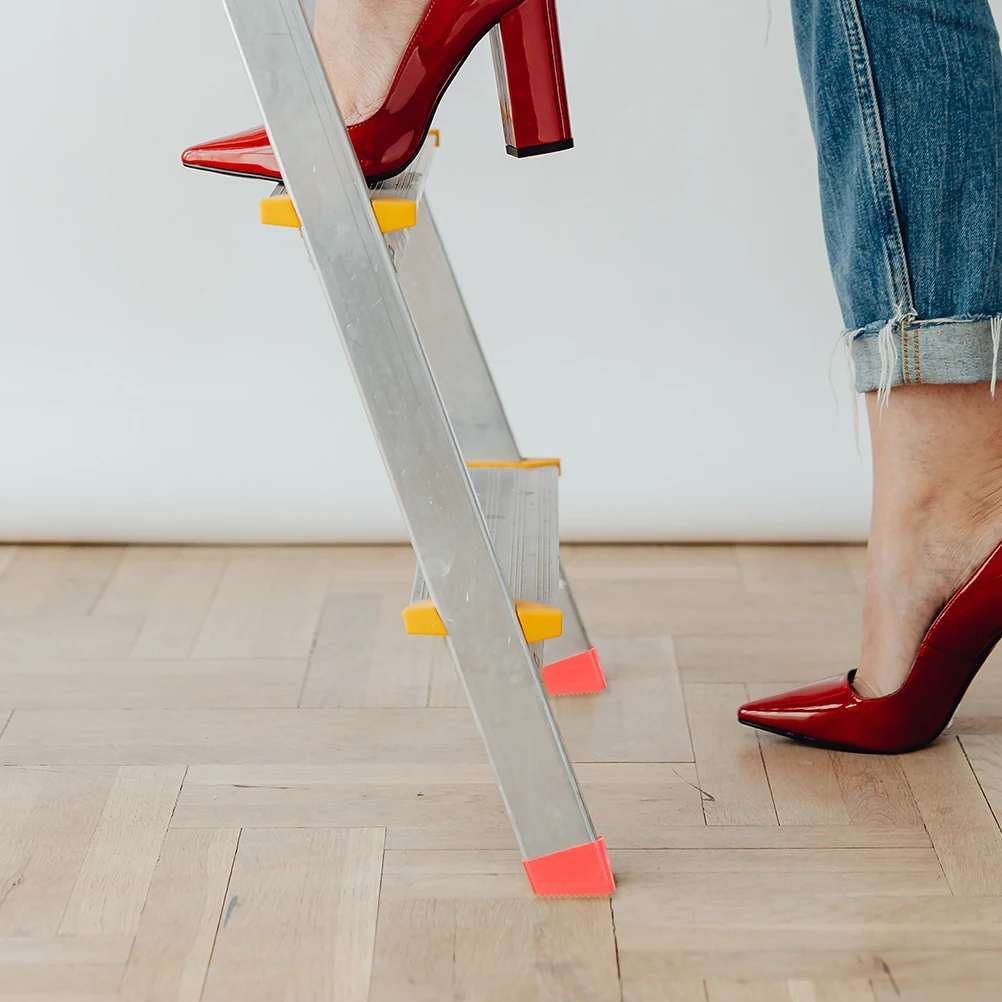 

6pcs Ladder Pads Foldable Ladder Feet Cover Step Mat Covers Red Rubber Non Slip Durable Construction Tools Accessories