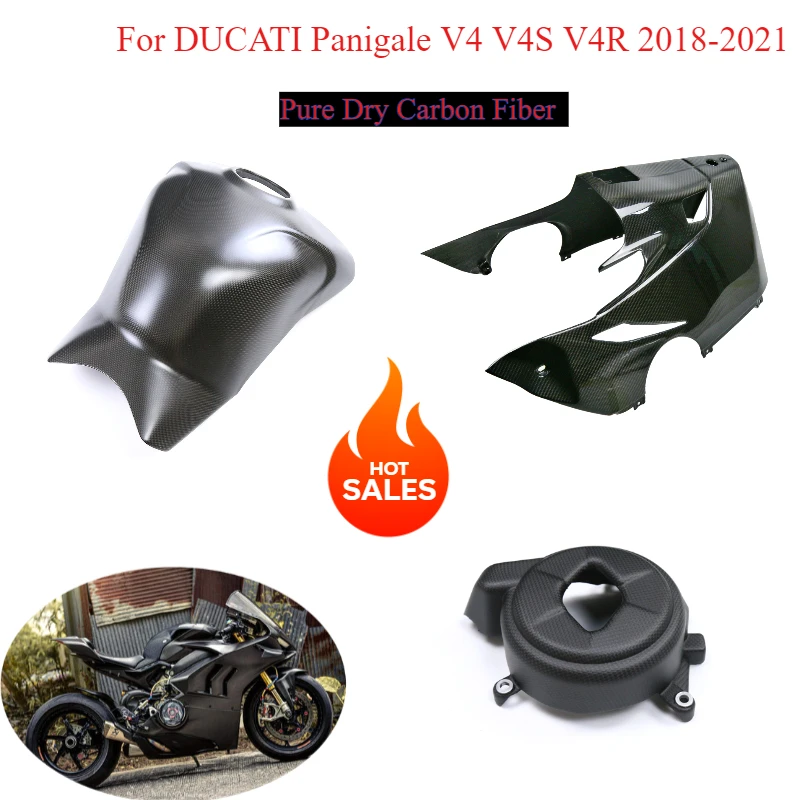 

Fuel Tank Cover Belly Pan Racing For DUCATI Panigale V4 V4S V4R 2018-2021 Engine Cover Dry Carbon Fiber Motorcycle Accessories