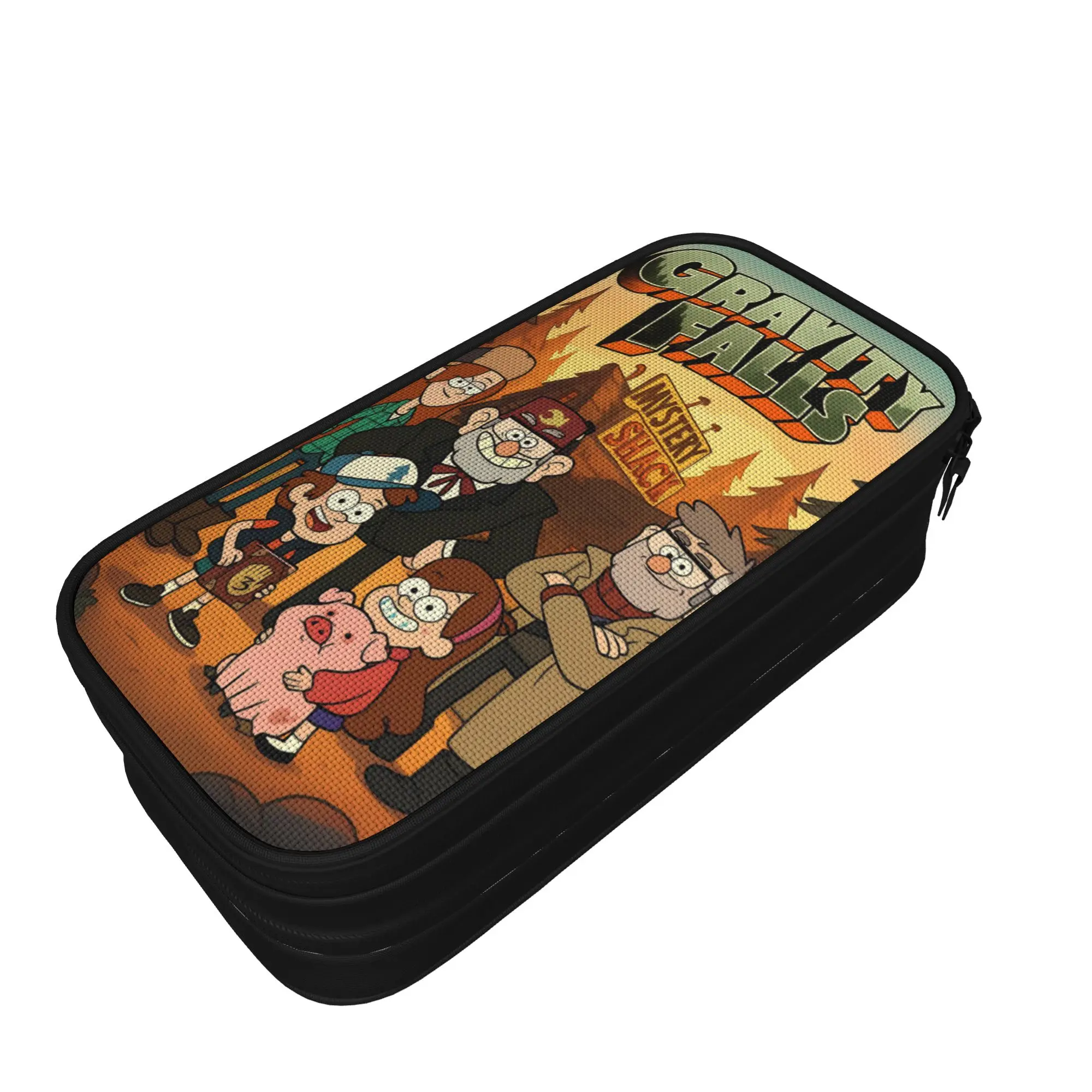 G-Gravity Falls Pencil Case Double Layer Large Capacity Kids  Pencil Box Perfect Gifts