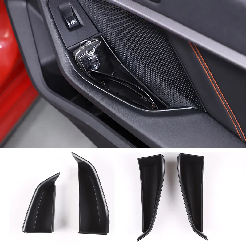 

LHD For BMW 1 2 Series F40 F44 2020-2024 ABS Black Car front Rear Door Handle Armrest Storage Box Holder Car Accessories