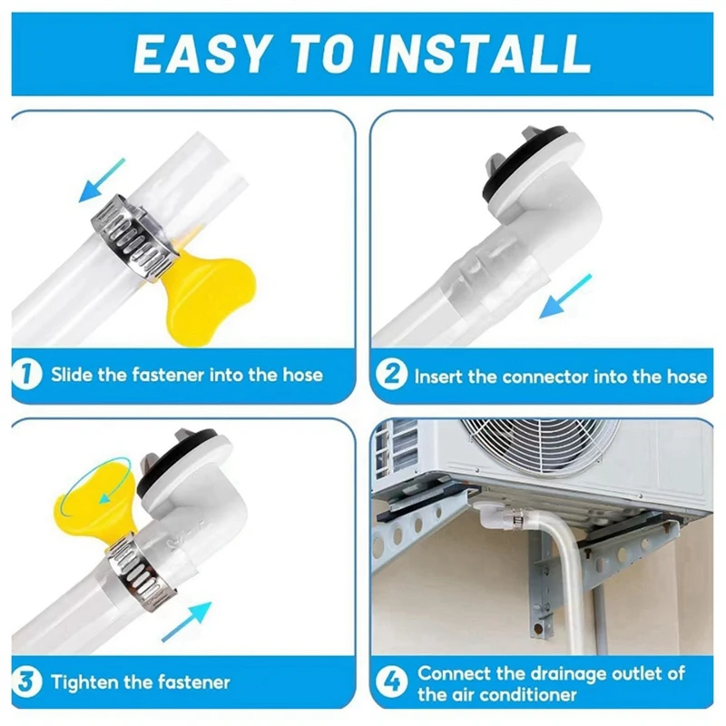 Hot 10Ft Air Conditioner Drain Hose 3/5 Inch Portable AC Drain Hose Connector Universal Air Conditioner Drain Pipe Tool Kit