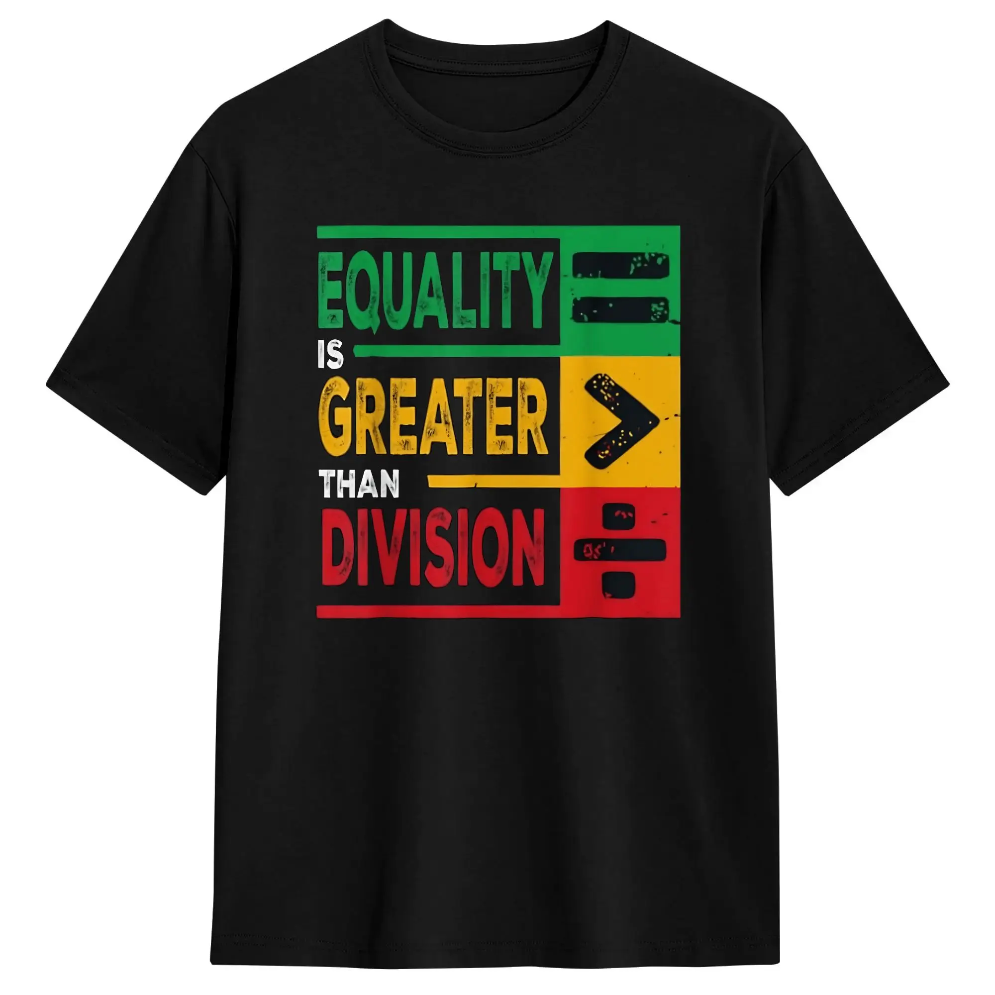 Equality Is Greater Than Division Math Black History Month T-Shirt Summer  100 Cotton T Shirts For Men Fashion Custom DIY Tshirt