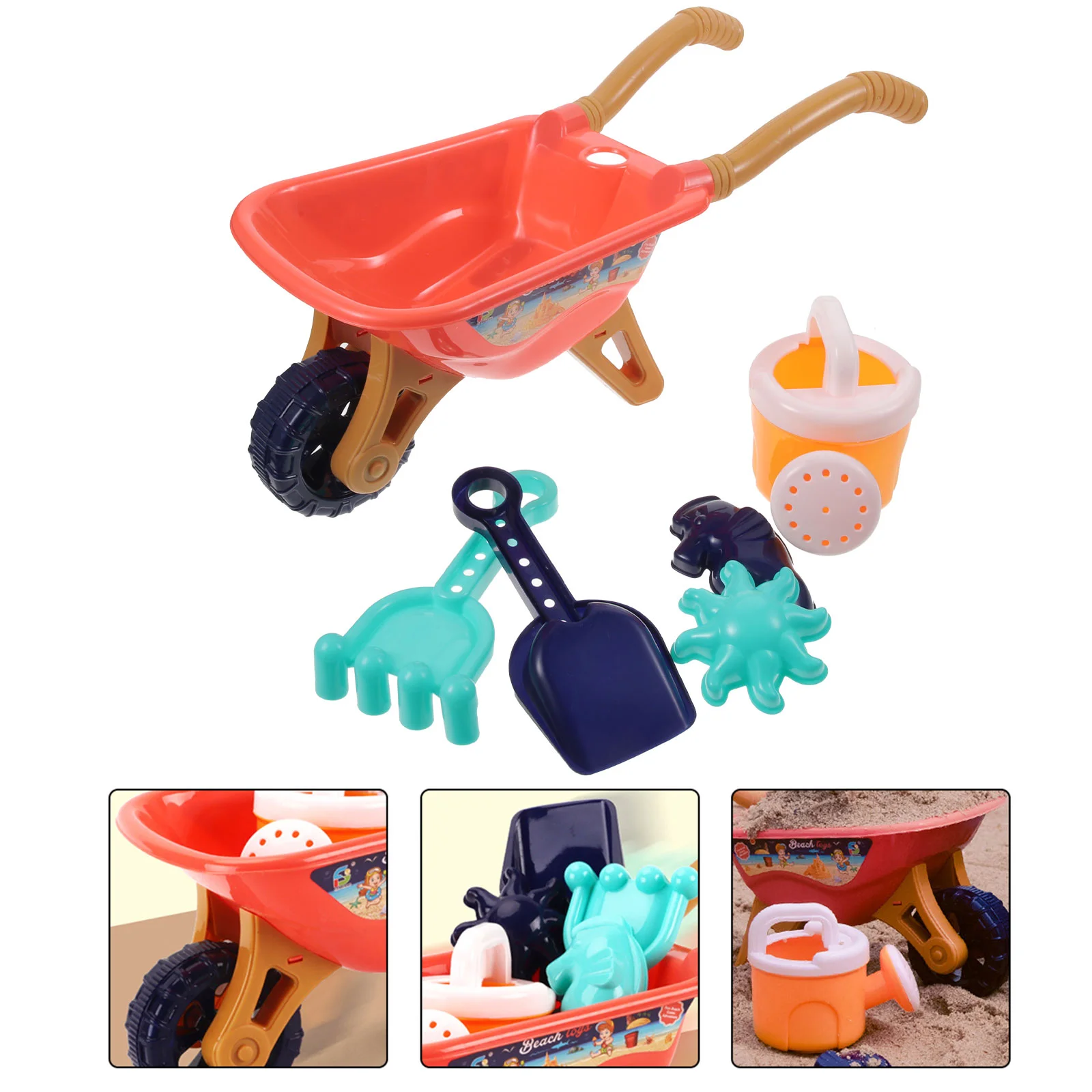 Passeggino giocattolo da spiaggia Set da gioco per bambini Giocattoli di sabbia per bambini Sandbox in plastica di piccole dimensioni Leggero Divertimento creativo