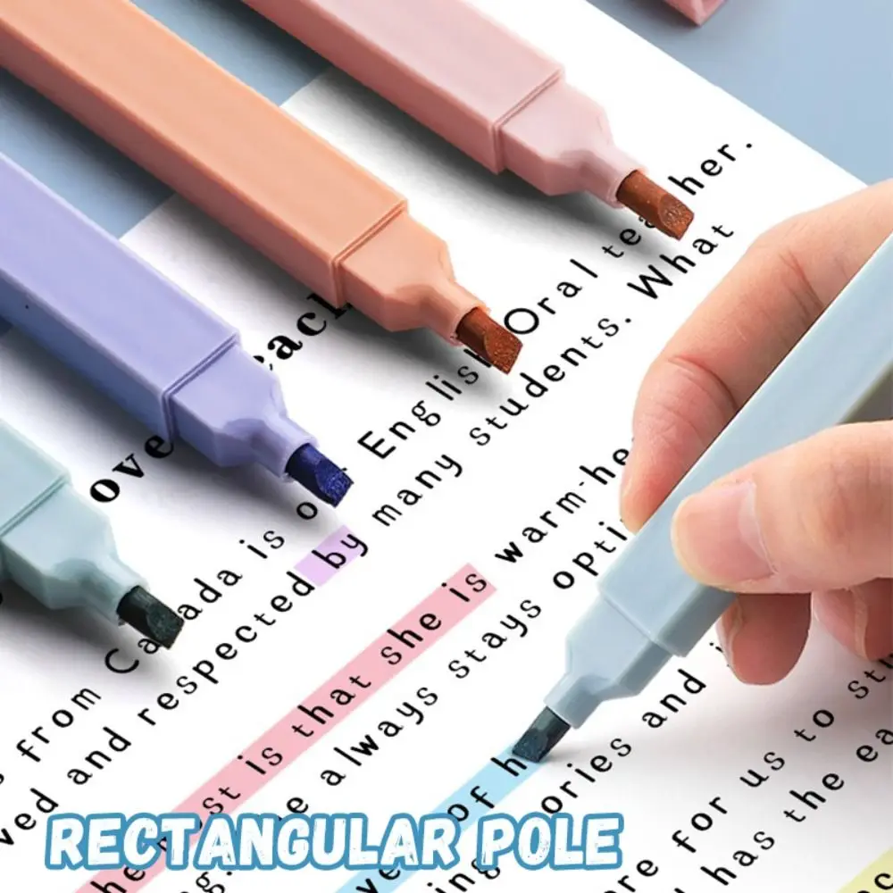 6PCS/Set Double Head Highlighter Pen Painting Graffiti Oblique Soft Tip Fluorescent Pen Eye Protection Art Marker Pen