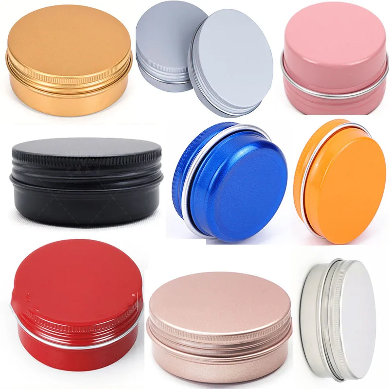 10Pcs 5g/10/15/20/30/50/60ml Empty Screw Cap Aluminum Jars Refillable Cosmetic Bottle Ointment Cream Sample Packaging Container