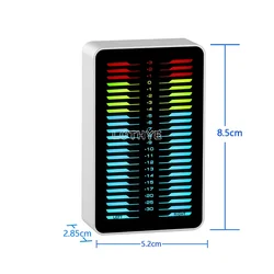 Mini Stereo Music Spectrum Car Audio Rhythm RGB Dual Channel  LED Light Home Level Indicator AGC /DB Mode Aluminum Alloy Shell