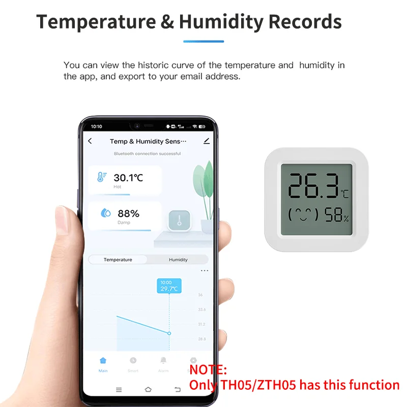 Sensore di umidità della temperatura Tuya Mini Display digitale LCD compatibile con l\'igrometro del termometro del telecomando dell\'app Bluetooth