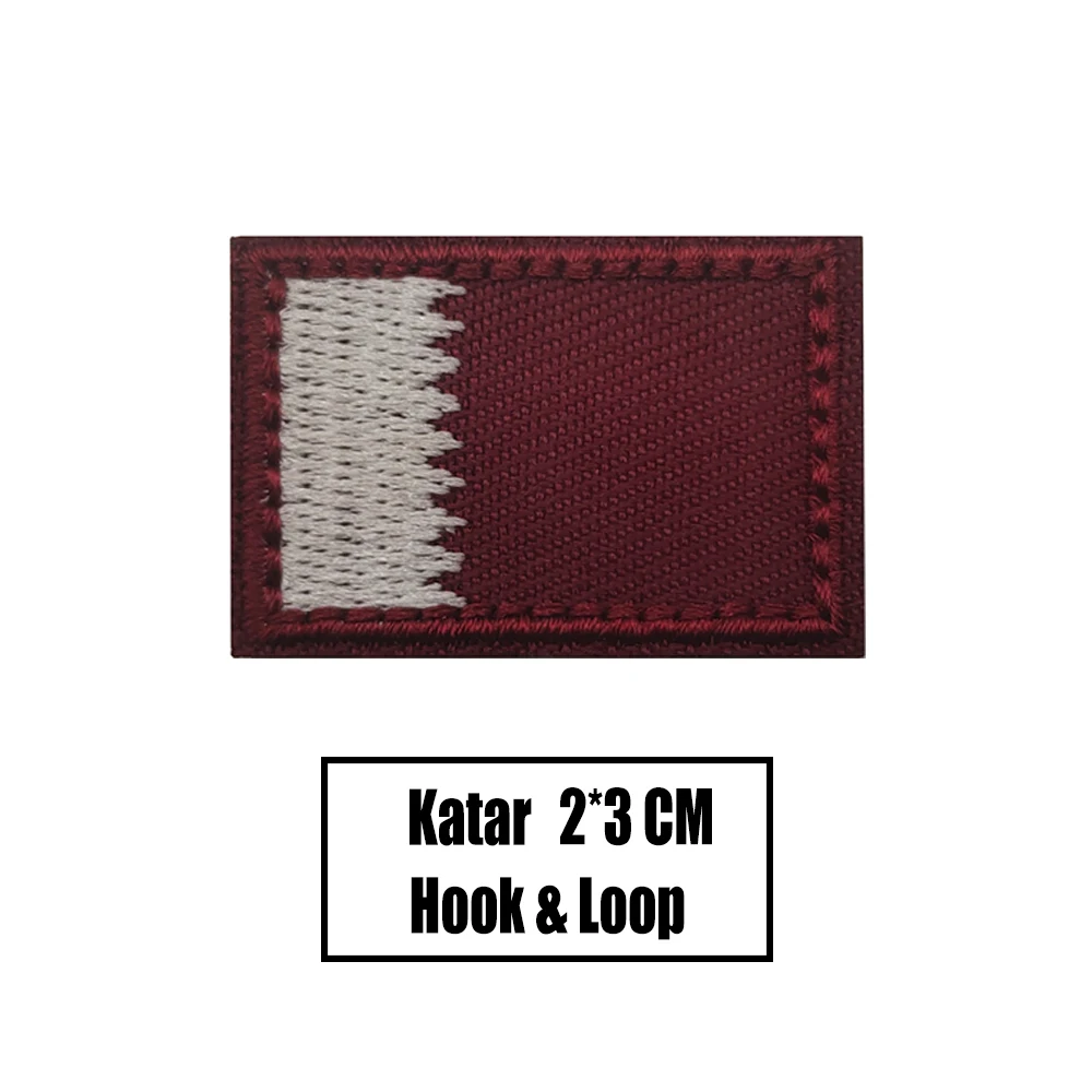 2*3 CM wieloraki haft Katar Kuwait MIni flaga rozmiar naszywka na jednolitą torbę