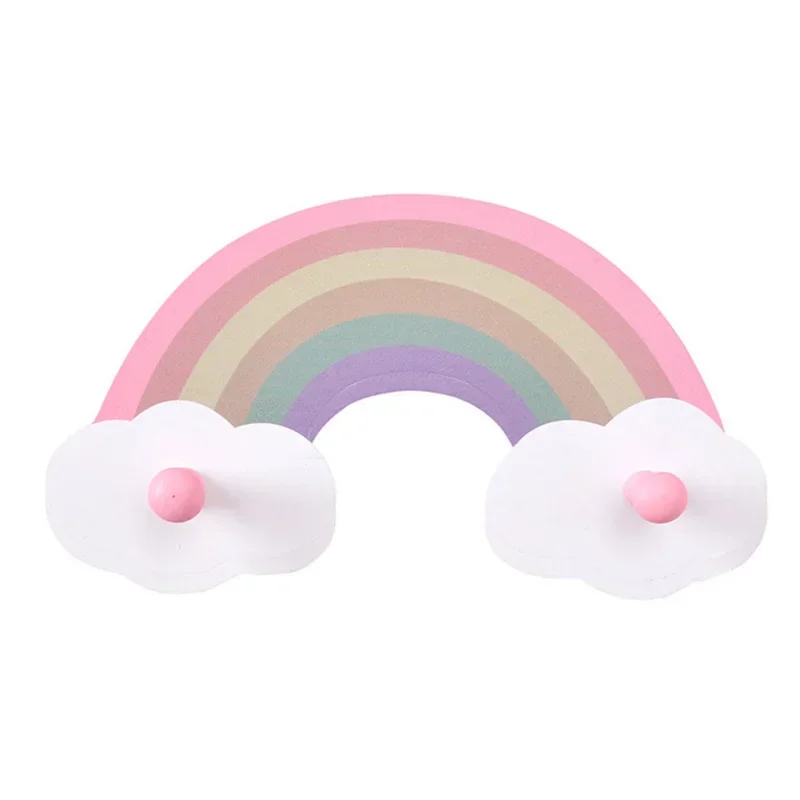 Lovely Rainbow Hooks Wall Mounted Holders Clothes Coat Hook Rack Hallway Hanging Decorations Kids Room DIY Decor