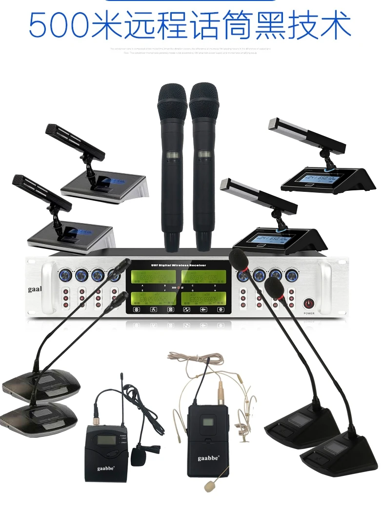 Profissional sem fio conferência microfone, Handheld Stage System Set, Interface, Gooseneck, desempenho