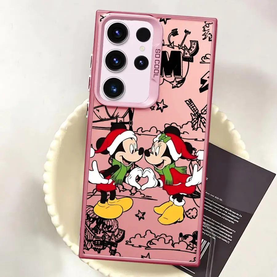 Soft Shell Case for Samsung Galaxy S24Ultra S22 Ultra S25Plus S20 FE S21 Note 20 S23 S24 S25 Mickey Minnie Christmas