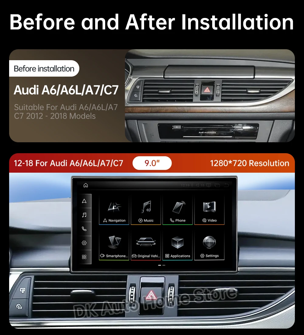 Radio Android 16 Multimedia Player for Audi A6 C7 A7 2012 - 2018  Car Stereo GPS Navigation Auto Wireless Connectivity Carplay