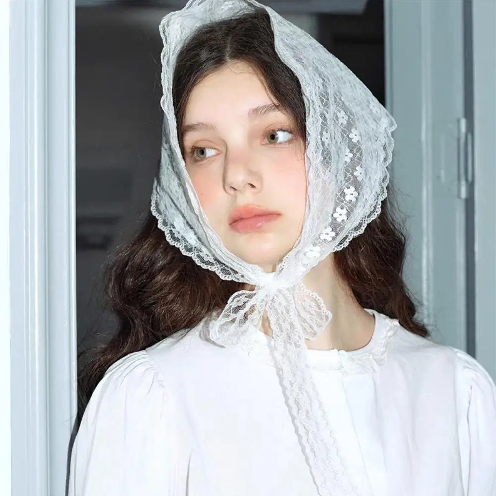 

Кружевной треугольный платок, модный шарф с цветочным принтом, солнцезащитные платки, женский платок в богемном стиле, декоративные аксессуары для волос