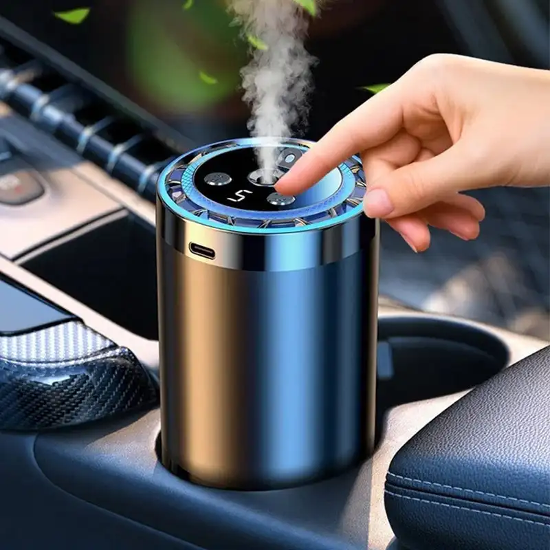 

Smart Car Air Freshener Rechargeable Aroma Diffuser 5 Levels of Adjustable Intelligent Diffuser with Light & Spray Modes