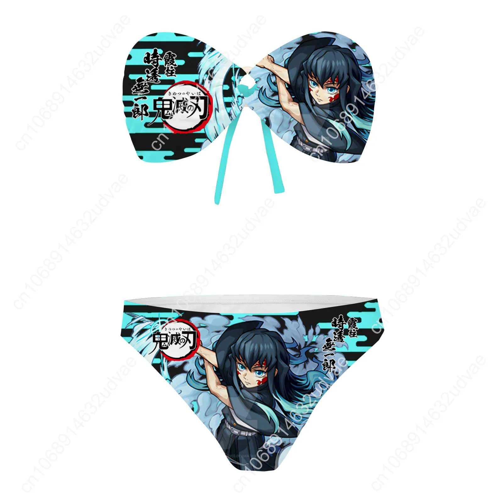 Muichiro Tokito Strapless Swimsuit Womens Bathing Suits Demon Slayer Personalized Fashion Swimwear Bikini Customize Beachwear