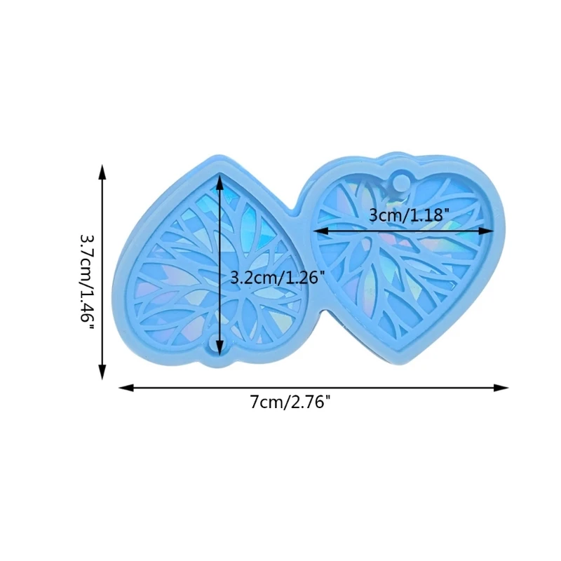 ต่างหูโฮโลแกรมอีพ็อกซี่เรซินแม่พิมพ์ต่างหูหัวใจสร้อยคอจี้หล่อแม่พิมพ์ซิลิโคน DIY เครื่องประดับหัตถกรรมแม่พิมพ์ Y08E