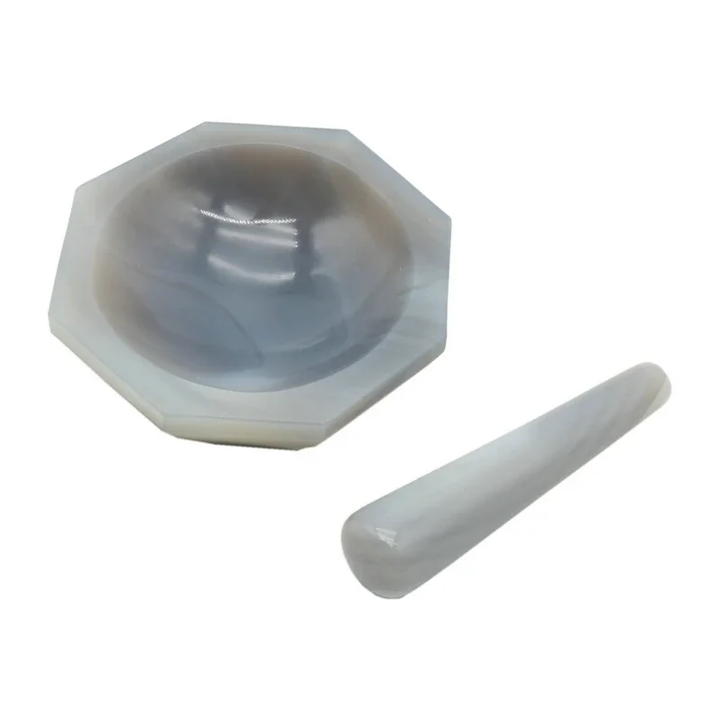 1PCS 140MM Natural Agate Mortar Laboratory Equipment Grinding High Grade Agate Mortar With Grinding Rod