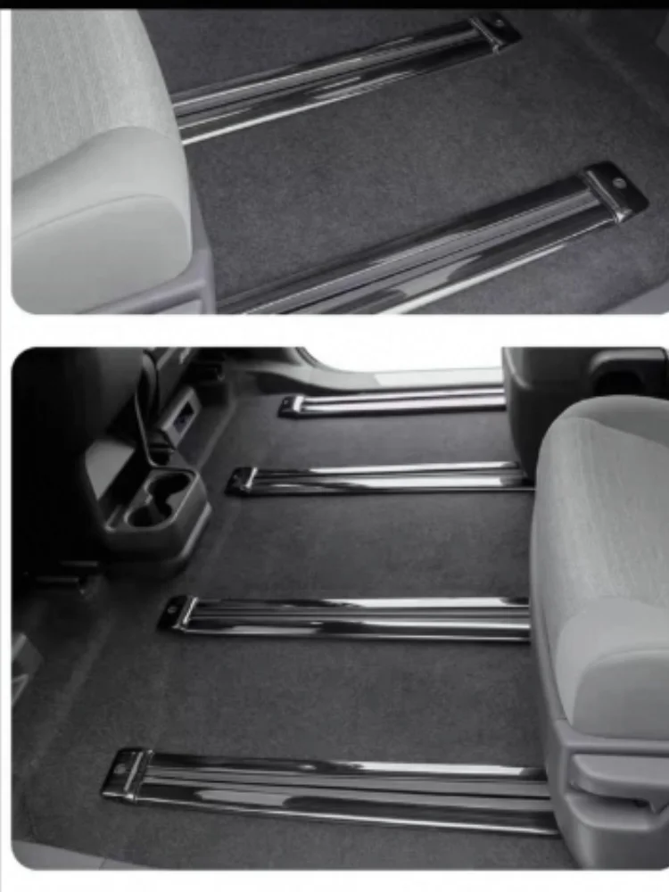 Car Moulding Accessories For Toyota Sienna 2021 2022 2023 Stainless Steel Rear Seat Track Path Slide Rail Frame Cover Trims