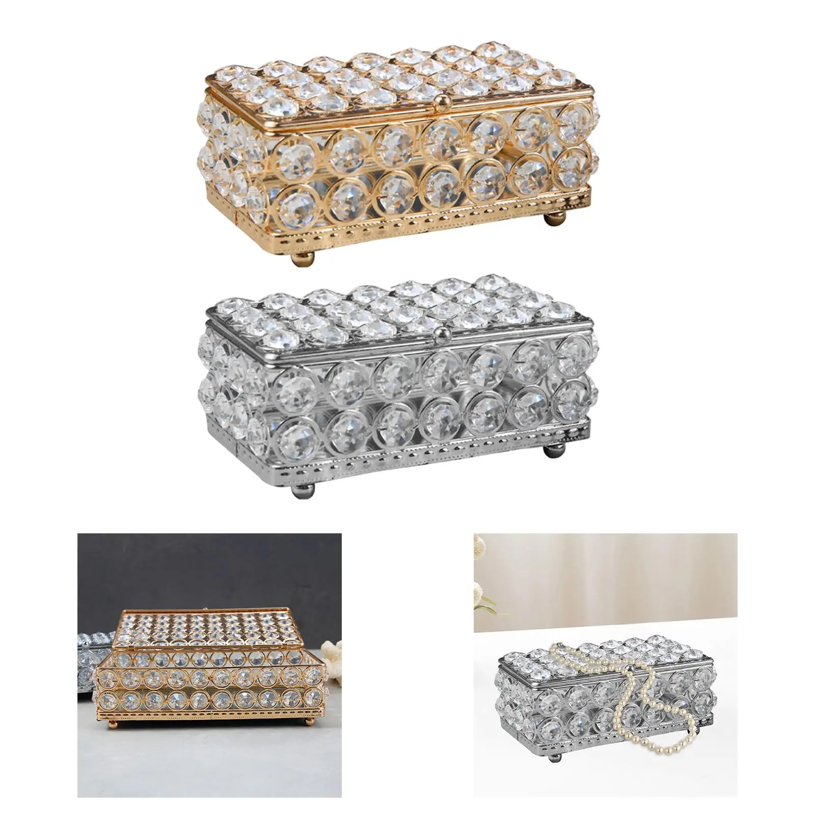 

Jewelry Box Gorgeous Rectangle Cosmetic Organizer Box Earrings Rings Box