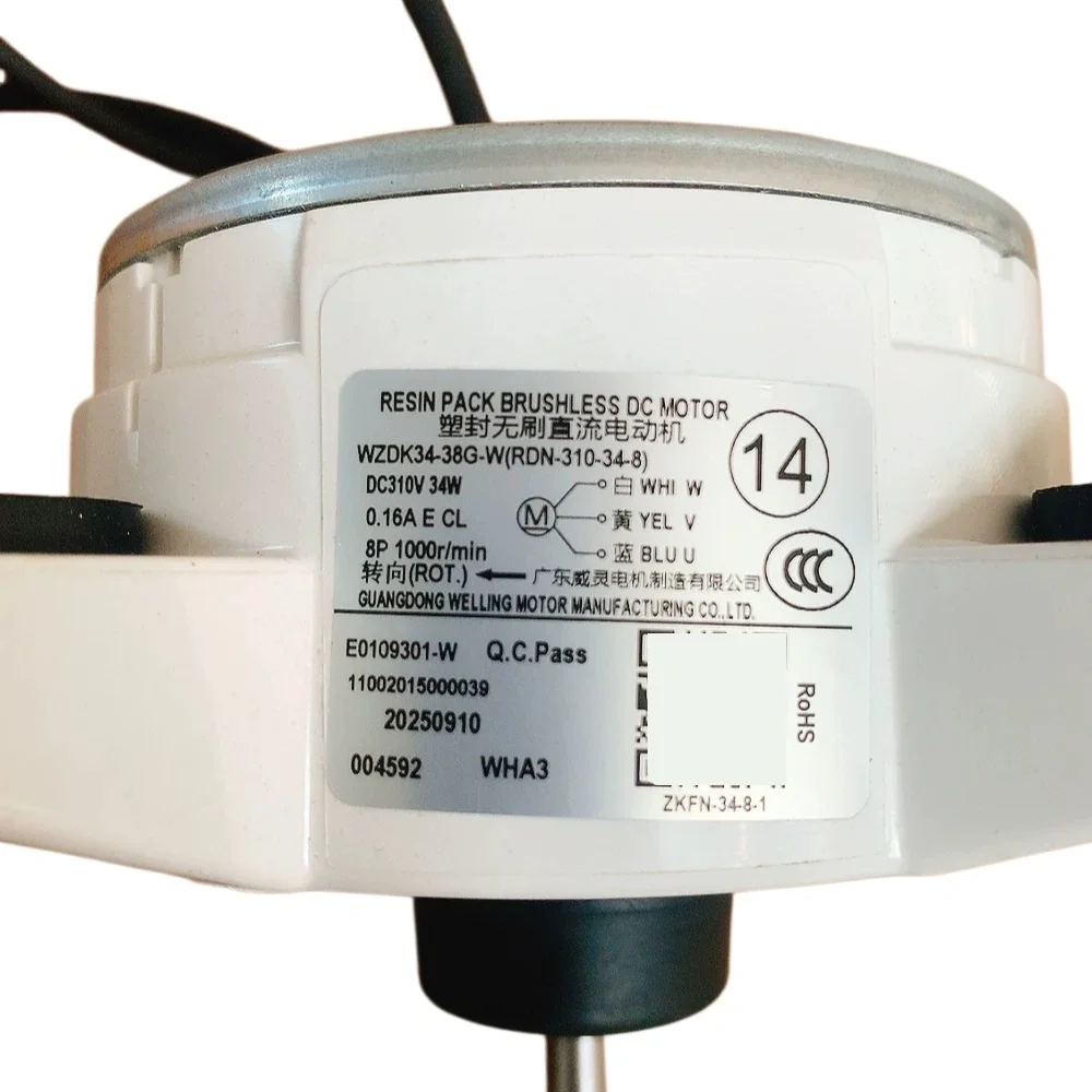 New Frequency-Inverter Split-Air-Conditioner Outdoor Fan DC Motor WZDK34-38G-W(RDN-310-34-8) Air Conditioning Part