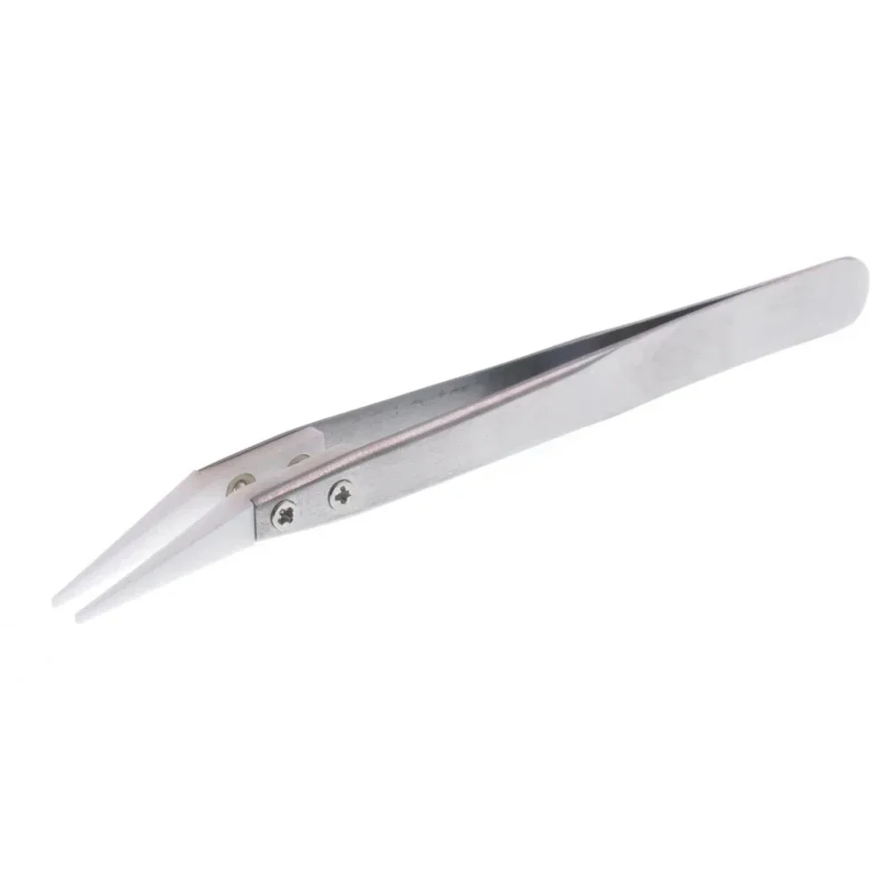

1pc Ceramic Tweezers High Temperature Resistant For Electronics Soldering Stainless Steel Handle Precision Tweezers Hand Tools