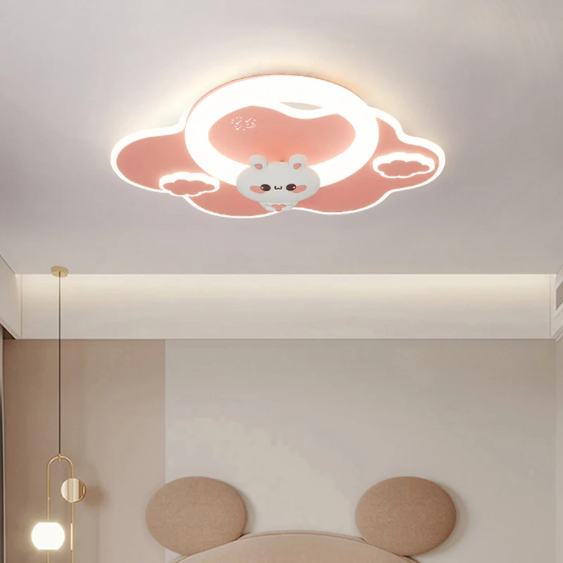 Cute Cartoon Ceiling Lights Space Astronaut Design Eye-friendly Creative And Trendy Minimalist Princess Bedroom Lamp Kids' Room