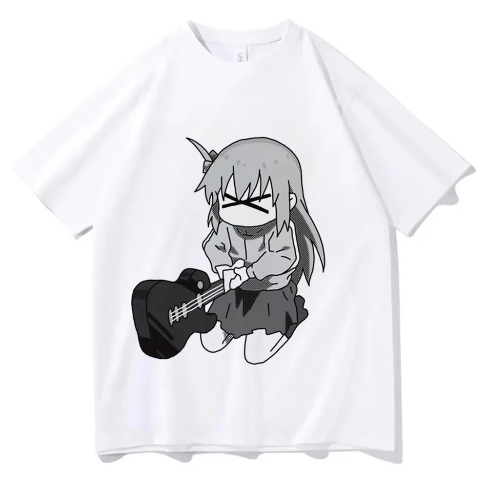 Bestselling Soft Unisex Loose Japanese Rock Streetwear Short Sleeve Vintage Washed Craft, Bocchi The Rock Women And Men T-shirt