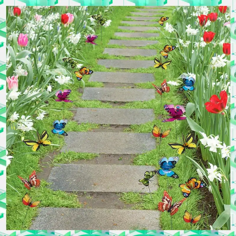 

FIZP Colorful Butterflies, Outdoor Decoration. Yard Plants Lawn Flower Pot Butterfly Decoration Easy Install Easy To Use