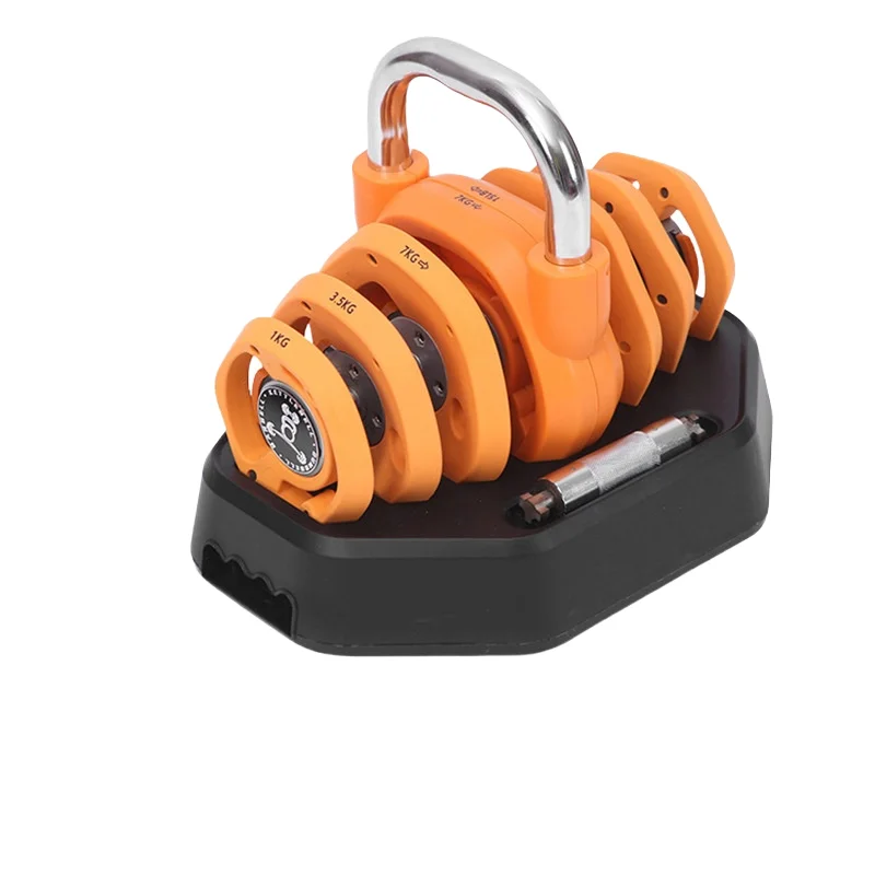 

Трехфункциональная регулируемая гантель-гантельница-штанга 20 кг (45 фунтов) из прочной стали, унисекс