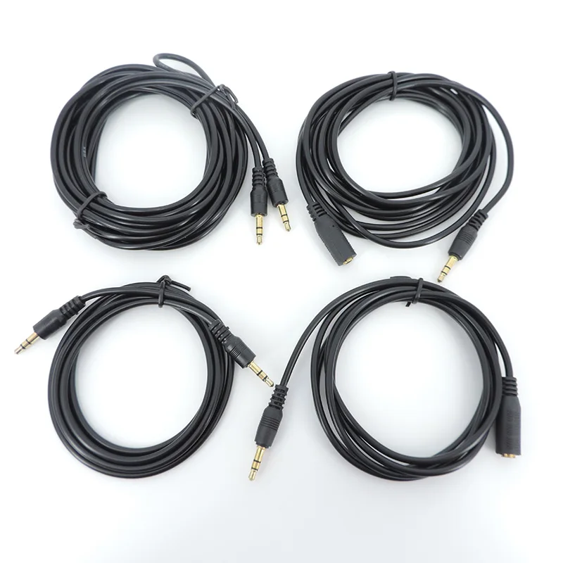 Audio Extension Cord 3.5 Stereo AUX jack 3.5mm Cables Vehicle connecting Line Male to Male 1.5m/3m/5M W28