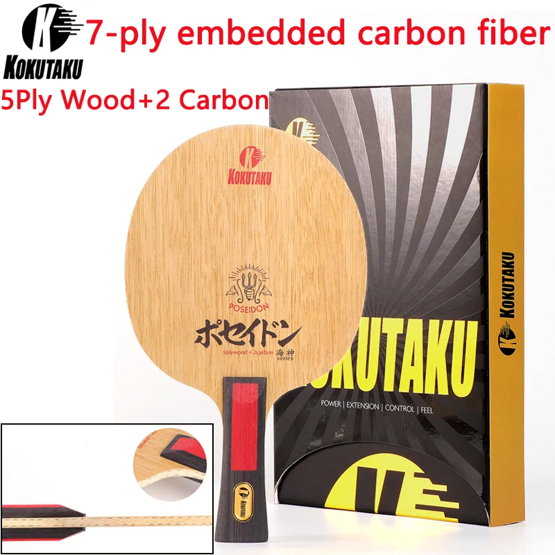 

Original KOKUTAKU 5Wood + 2Carbon Table Tennis Rackets Bottom Plate FL & CS Ping Pong Paddle Fast Attack & Arc for Compettion