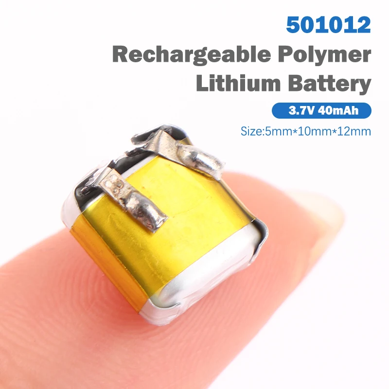 501012 40mAh 3.7V Lithium Polymer Rechargeable Battery Bluetooth Headset i7s i8 i9 i12 Smart Watch MP3 MP4 GPS Toy DIY