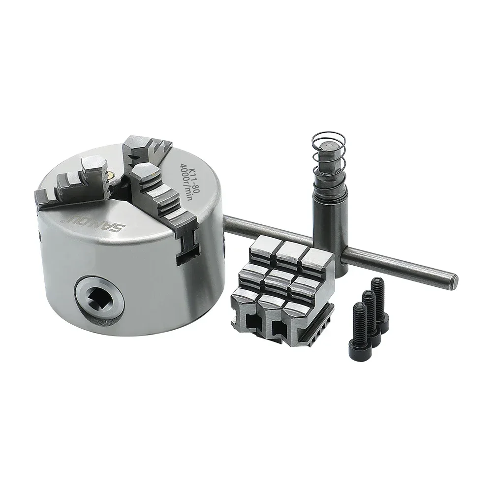 

НОВЫЙ K11-80 3 кулачка 4000 об/мин самоцентрирующийся патрон Sanou бренд 3-кулачковый патрон 5 дюймов самоцентрирующийся для мини-металлических токарных патронов