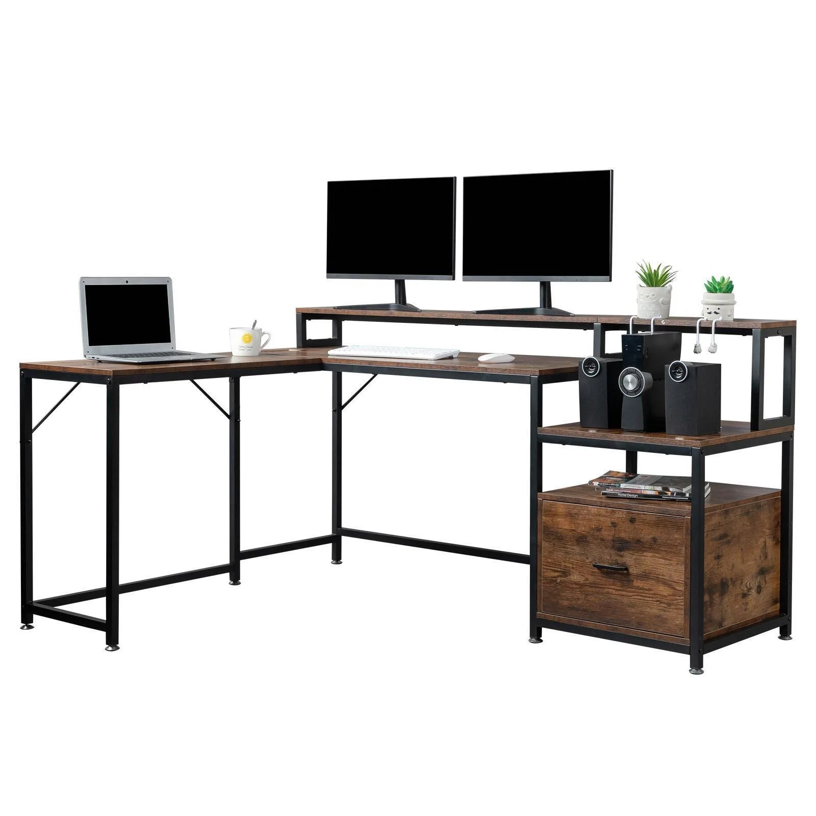 

Computer Desk Home Office PC Laptop Gaming Table with USB Charging Station United States