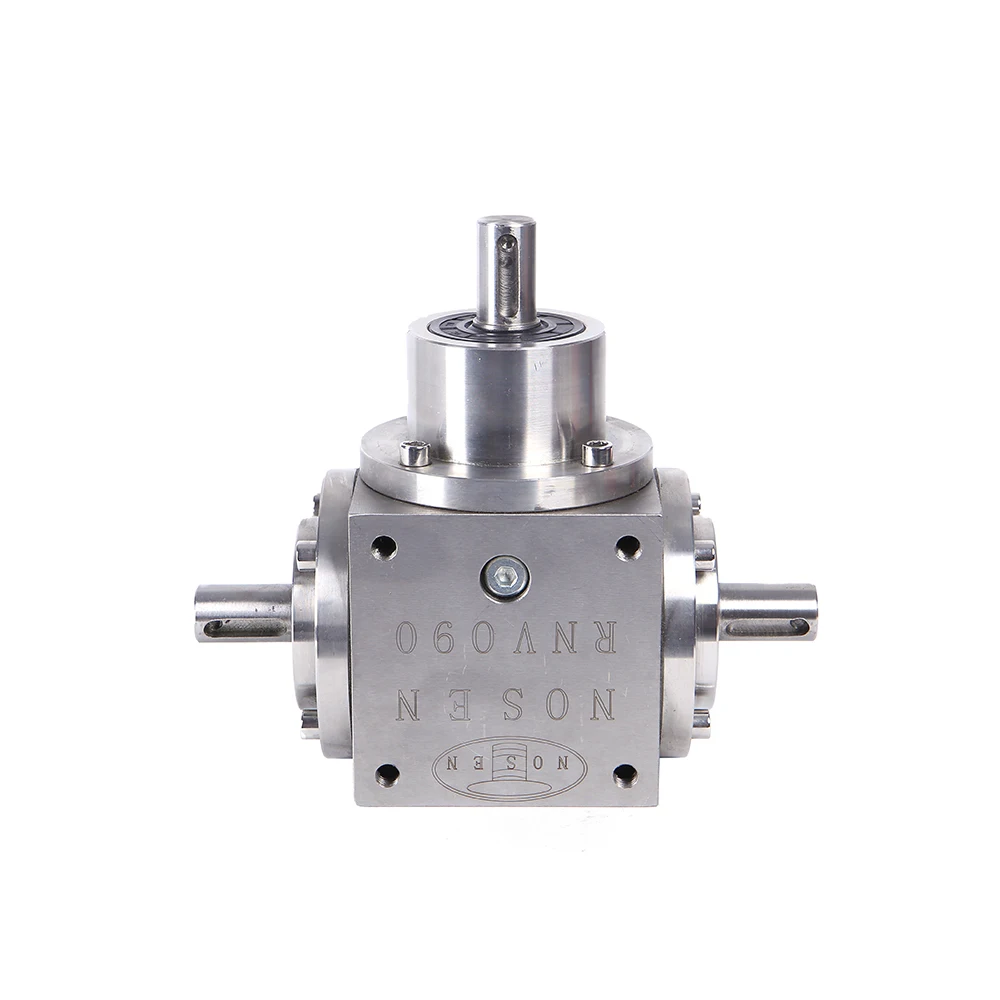 Factory Customized  3 Way 90 Degree Right Angle Spiral Bevel Gearbox