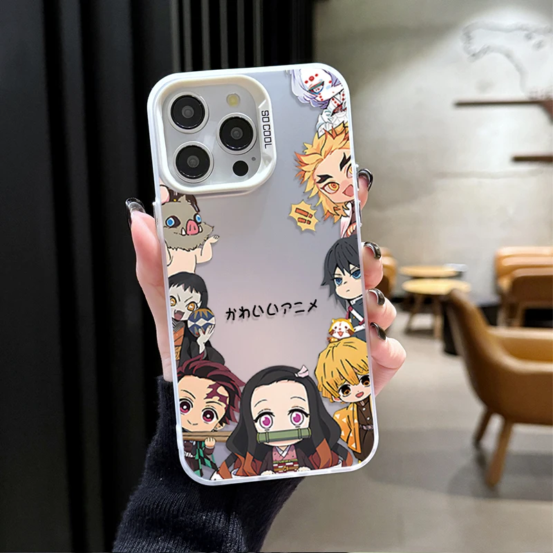 Anime Ghost Slayer Plating Hard Shockproof Phone Case for Samsung Galaxy S25 Edge S24 S23 S22 S21 S20 Ultra Plus FE A56 A36 A26