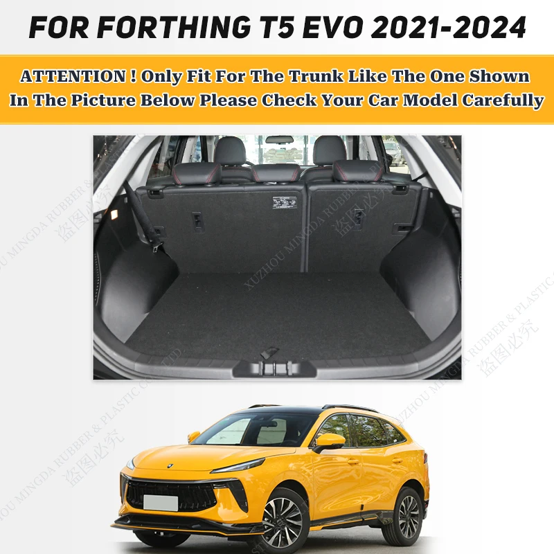 For Dongfeng T5 EVO 2024 2023 2022 2021 Car Trunk Mat Auto Foot Pads Carpet Cover Interior Accessories